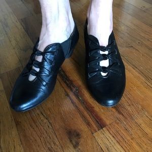 Camper Black Leather Lacey Heels size 6